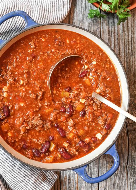 Simple Chili With Ground Beef And Kidney Beans Recipe Red Bean Chili