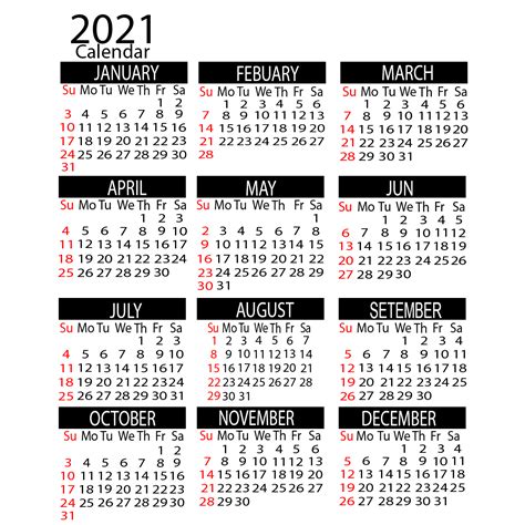 Free printable calendar 2021 template are available here in blank & editable format. 2021 Yearly Calendar Printable | Calendar 2021