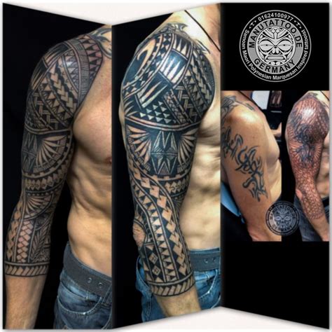 Freehand Polynesian Samoan Inspired Cover Up Tribal Tattoos For Men Marquesan Tattoos