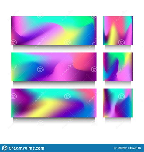 Set Of Vector Colorful Gradient Banners On A White Background Stock