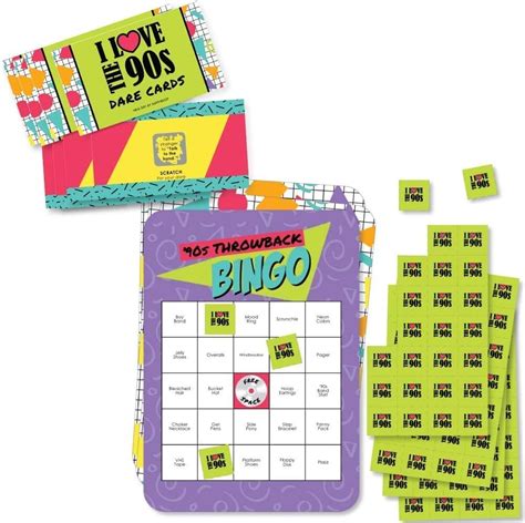 big dot of happiness 90 s throwback party game set 1990s party game supplies kit