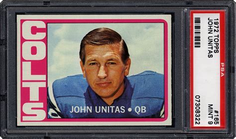 1972 Topps John Unitas Psa Cardfacts