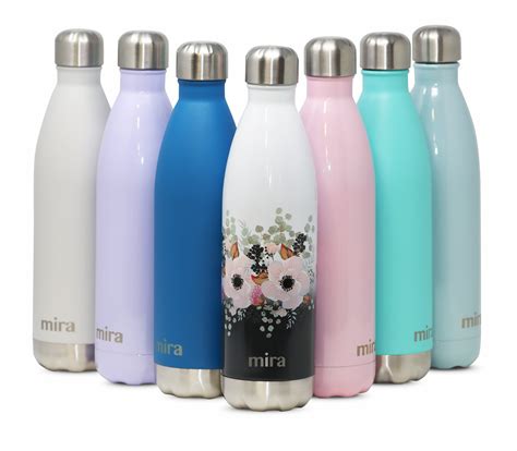 Mira Stainless Steel Vacuum Insulated Travel Water Bottle Leak Proof Double Walled Cola Shape