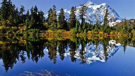 Nature Landscape Mountain Trees Forest Water Lake Clouds