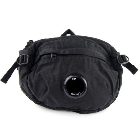 Cp Company Garment Dyed Nylon Sateen Lens Waist Bag Black 999 Onu