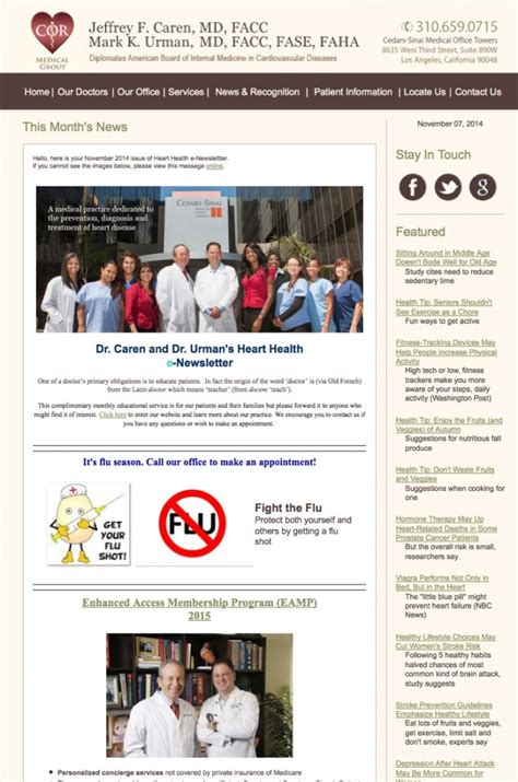 dr caren and dr urman s heart health e newsletter archive 2014 cor medical group