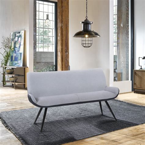 Dining benches from apt2b serve up style, comfort and function. Modern Industrial Pewter Upholstered Dining Bench ...
