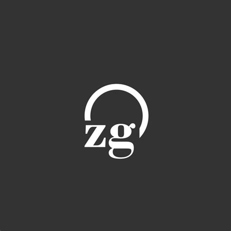 Zg Initial Monogram Logo With Creative Circle Line Design 18864702