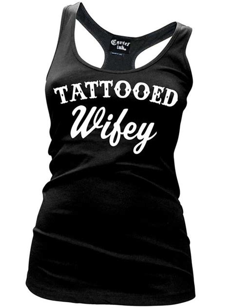 Womens Tattooed Wifey Tank Wifey Tank Black Tank Tops Women