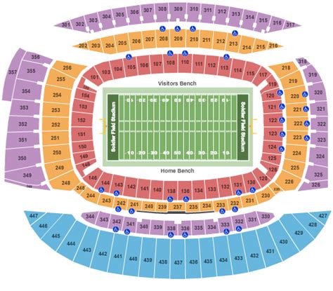 Guide to soldier field, home of the chicago bears, with info on events, parking, transportation, nearby hotels 1 getting to the stadium. Soldier Field Stadium Seating Chart - Chicago