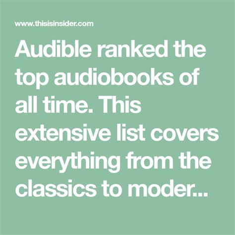 The 50 Best Audiobooks Of All Time Best Audiobooks Audiobooks All