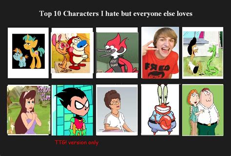 Top 10 Characters I Hate But Everyone Likes By Chalatso On