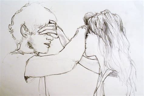 Boy Couple Drawing Eyes Girl Love Image 74749 On