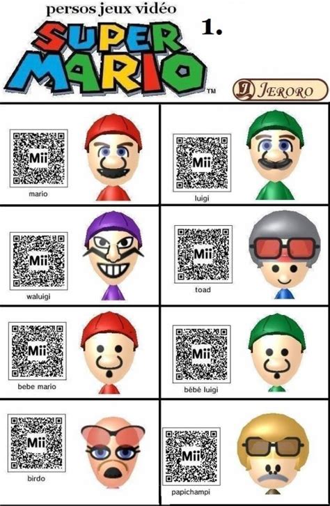 Shown to the left in red. Qr code Mii 3DS - les jeux video par jeroro66