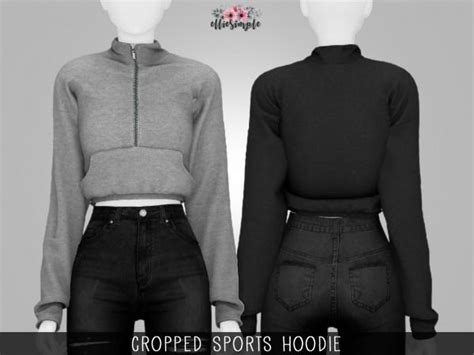 Cropped Sports Hoodie By Elliesimple Download Sims 4 Cc Finds In 2020