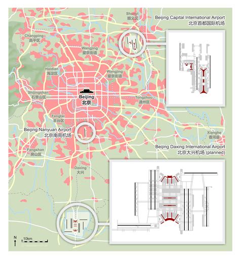 Map Of Beijing Peking Airport Airport Terminals And Airport Gates Of