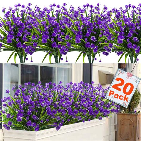 Shop the best selection for uv protected and water resistant fake outdoor plants at afloral.com. 20 Bundles Artificial Flowers for Outdoors Decoration, UV ...