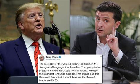 Trump Report Of Ukrainian President Claiming No Quid Pro Quo Should