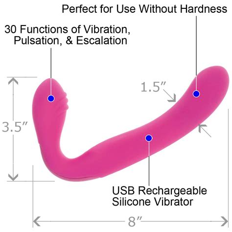 Rechargeable Vibrating Silicone Love Rider Strapless Strap On 8 Inch