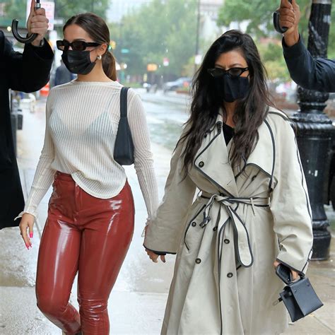 KOURTNEY KARDASHIAN And ADDISON RAE Out In New York Kourtney Kardashian Fashion