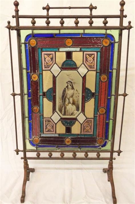 Sold Price Victorian Leaded Art Glass Fire Screen August 4 0117 10