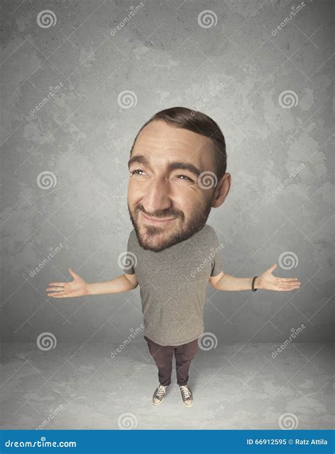 Funny Person With Big Head Stock Image Image Of Face 66912595