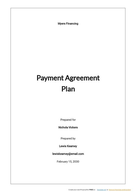 10 Free Payment Plan Templates Edit And Download