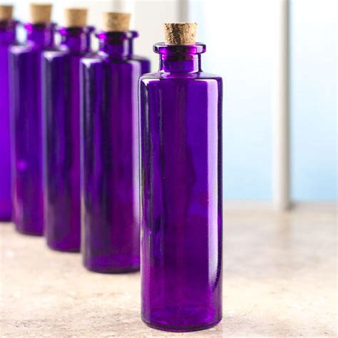 Violet Cylindra Glass Bottle Table Decor Home Decor Factory