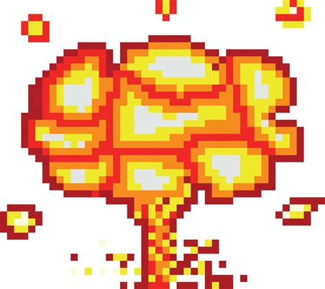 Printexplosion Pixel Art Video Game Explosion Animation Flame Pixel
