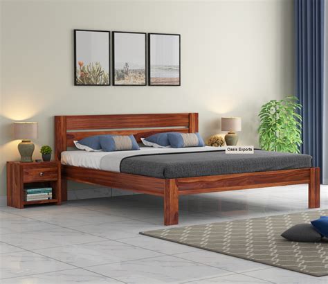 Denzel Sheesham Wood Queen Size Bed With Drawer Storage Oasis Exports