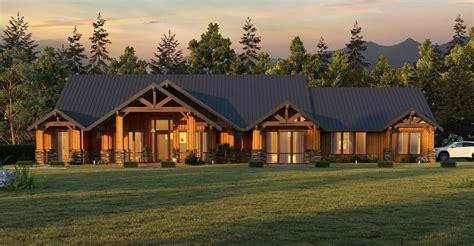 Lodge Life House Plan One Story Rustic Home Designs With Garage
