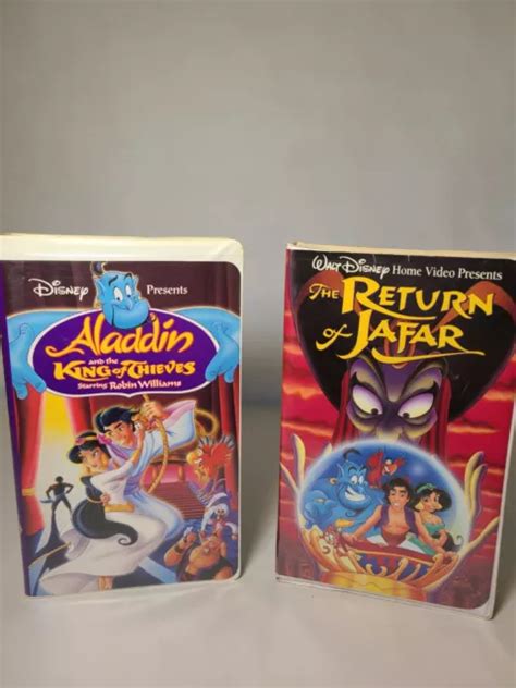 WALT DISNEY ALADDIN VHS 2 Movie Lot Return Of Jafar 2237 King Of