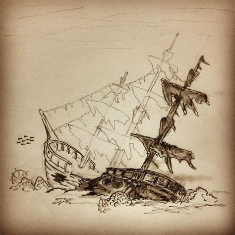 Ship Drawing Shipwreck Tattoo Pirate Ship Drawing