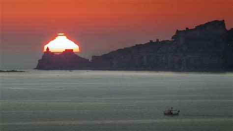 Wallpaper Landscape Sunset Sea Italy Bay Reflection Sunrise