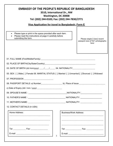 décider Sil vous plaît Intégrer bangladesh visa application form pdf