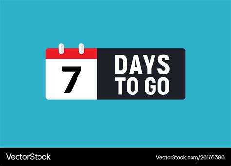 7 Days To Go Last Countdown Icon Seven Day Go Vector Image