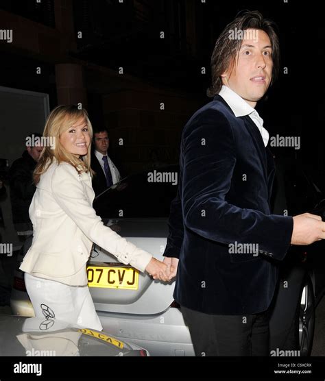 amanda holden with husband chris hughes leaving a restaurant in mayfair london england 29 04