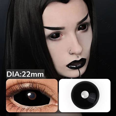 Pseyeche 22mm Full Black Sclera Contacts Crazy Halloween All Red Sclera