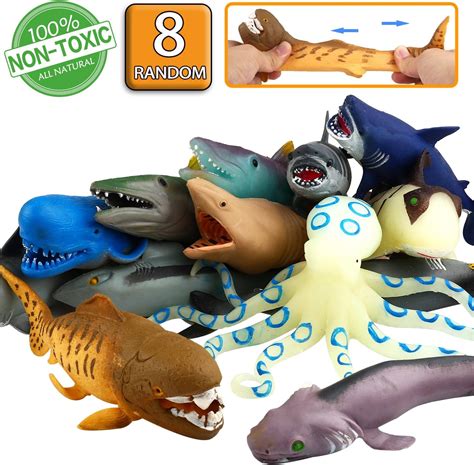 Valefortoy Ocean Sea Animal 8 Rubber Bath Toy Set8 Pack Random