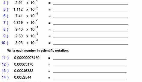 50 Scientific Notation Worksheet Answer Key