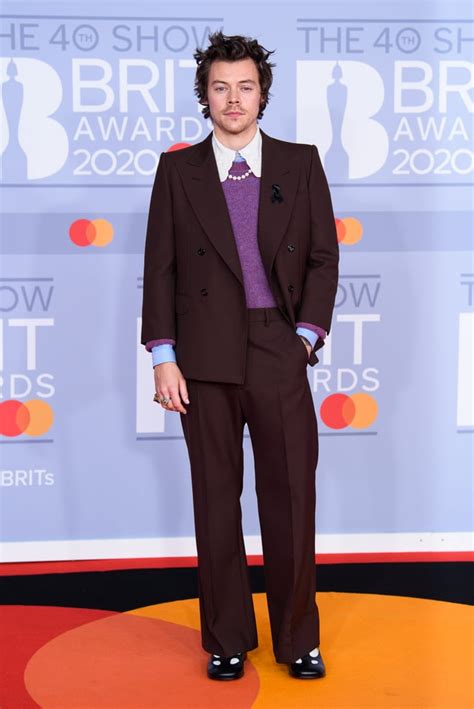 Harry Styles At The 2020 Brit Awards Red Carpet The Best Outfits From
