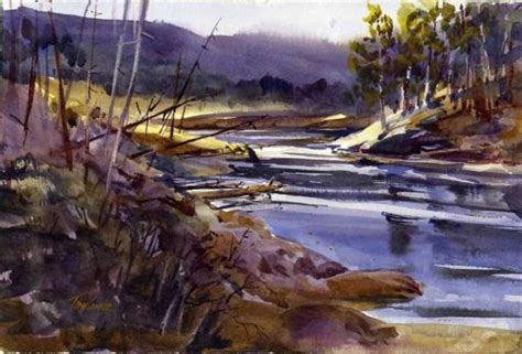 South Creek En Plein Air Watercolor Landscape Painting Vermont
