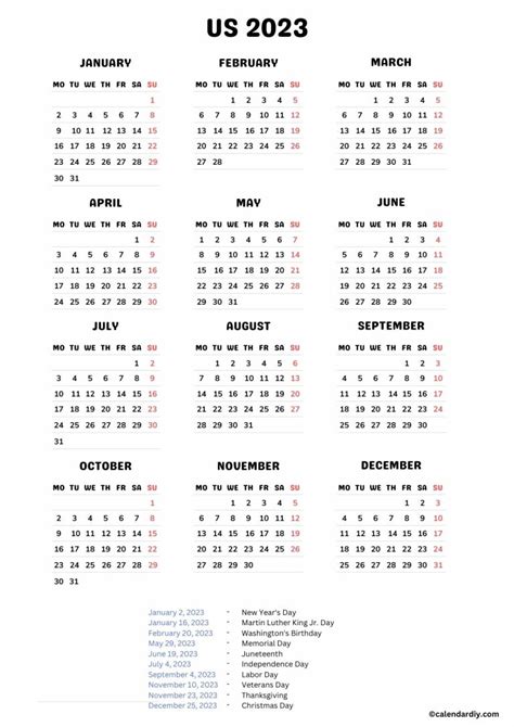 Usa Public Holidays 2023 Calendar Usa Holidays 2023