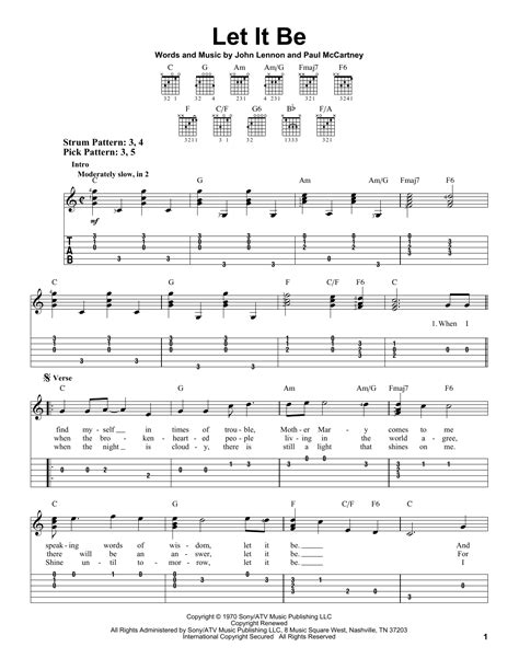 Let It Be Guitar Chords And Lyrics