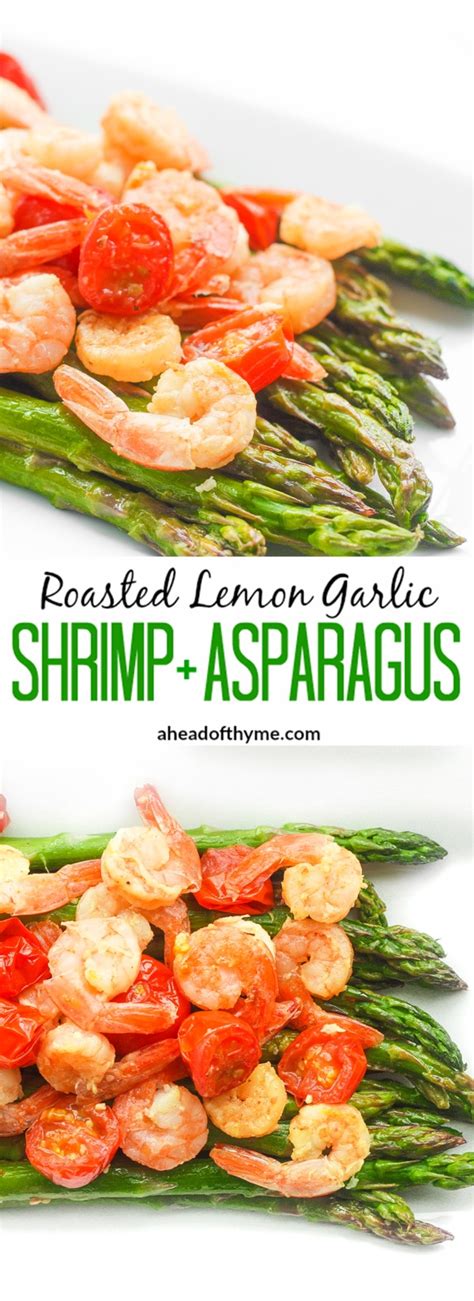 3 of 7 jumbo shrimp and asparagus. Roasted Lemon Garlic Shrimp and Asparagus | Ahead of Thyme