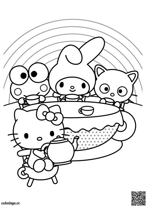 Hello Kitty Keroppi My Melody Y Chococat Libro De Colorear Hola