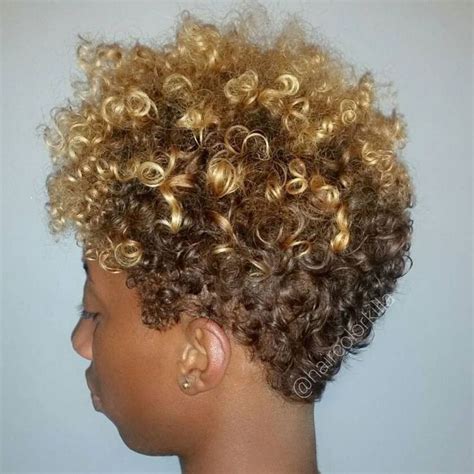 Short Brown Blonde Afro Tapered Natural Hair Blonde Natural Hair