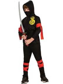 Child Black Ninja Fancy Dress Costume Martial Arts Uniform Warrior Kids