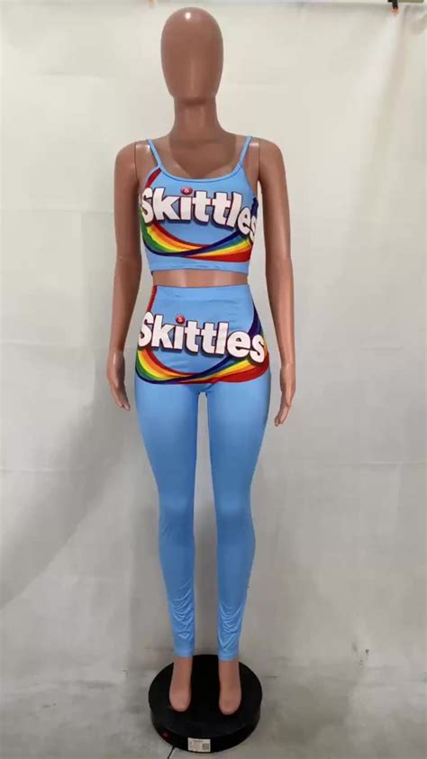 Women Clothing Two Piece Booty Set Outfits Long Gusher Snickers Candy
