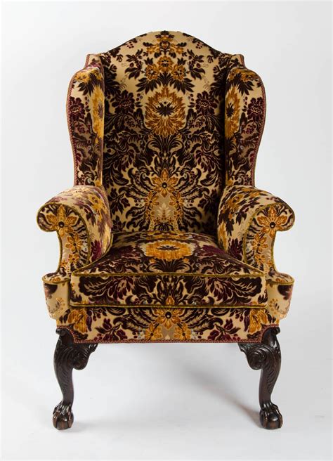 English 19th Century Mahogany And Beech Wing Chair In The 18th Century